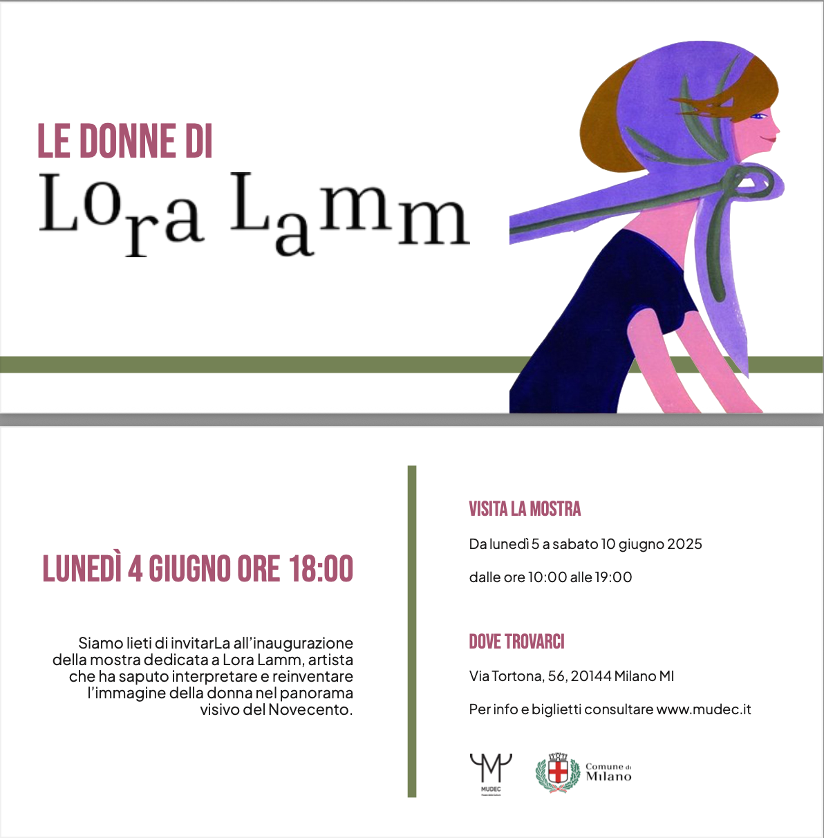 Invito alla mostra - Le Donne di Lora Lamm